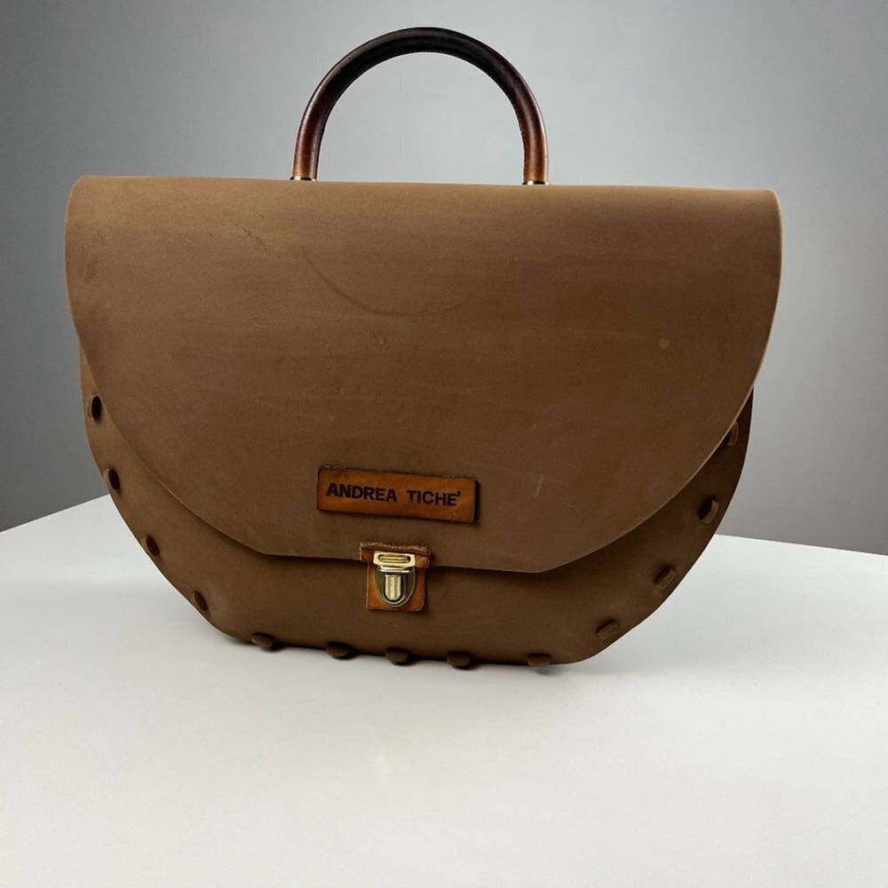 Vintage 90's Andrea Tiche' bag brown leather top handle